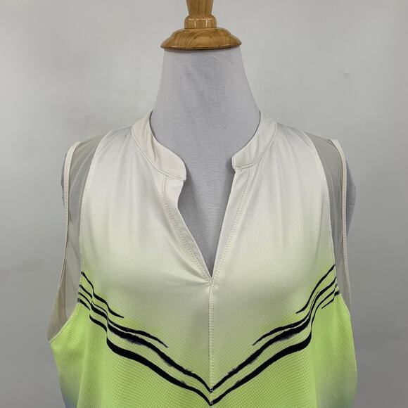 Lucky In Love Tank Top Womens XL Extra Large Wild Ombre Mesh Panel Sleeveless - Picture 3 of 13